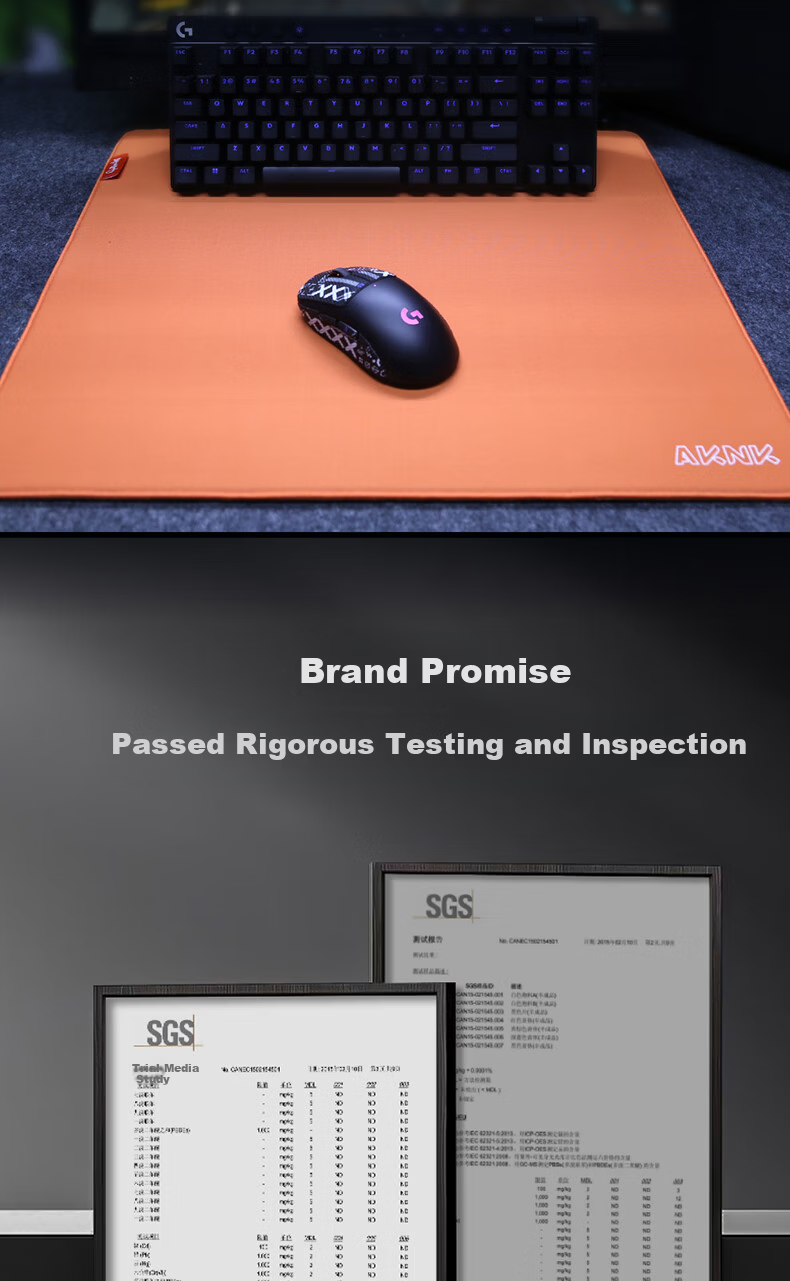 AKNK Gaming Esports Mouse Pad FPS Large Mouse Pad Gaming Mat Sunken Edge Locking Type Swordsmith Zero-Fine Surface Mouse Pad Zero Type - Orange 12