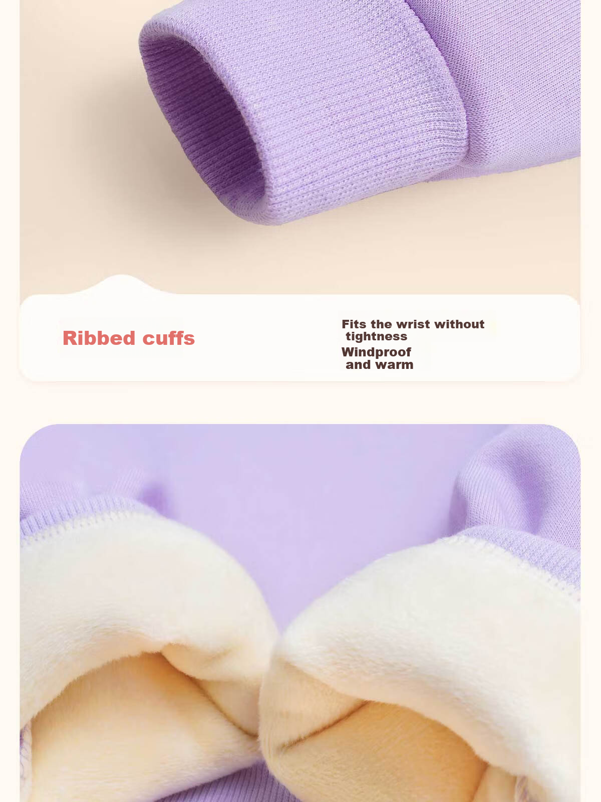 TonLion Girls' Ruffled Collar Fleece Sweatshirt Children's Winter Thickened Long Sleeve Warm Top Taro Purple 130 16