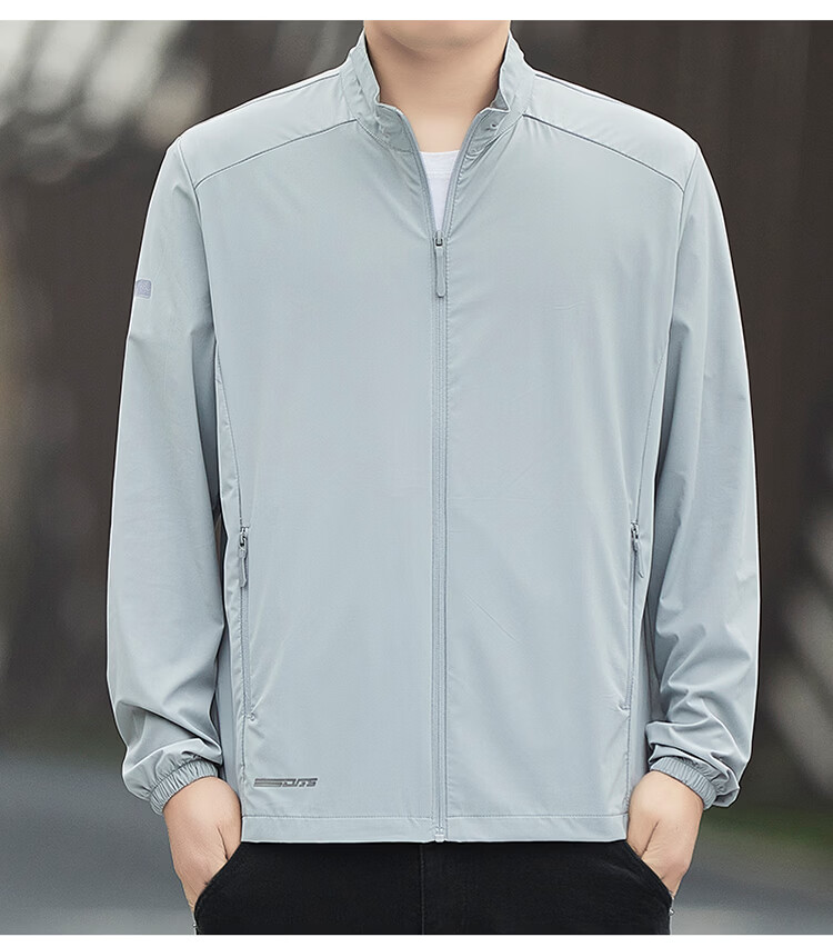ROMON Men's Sunscreen Jacket Summer Ice Silk Breathable Skin Jacket Outdoor Quick-Dry Shirt Men's 2631 Army Green 3XL 14