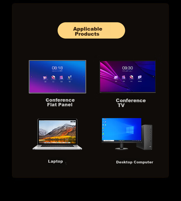Haoli 4K HD USB External Computer Webcam 12MP Built-in Microphone Desktop Laptop Video Call Office Online Class Live Streaming Conference Universal 14