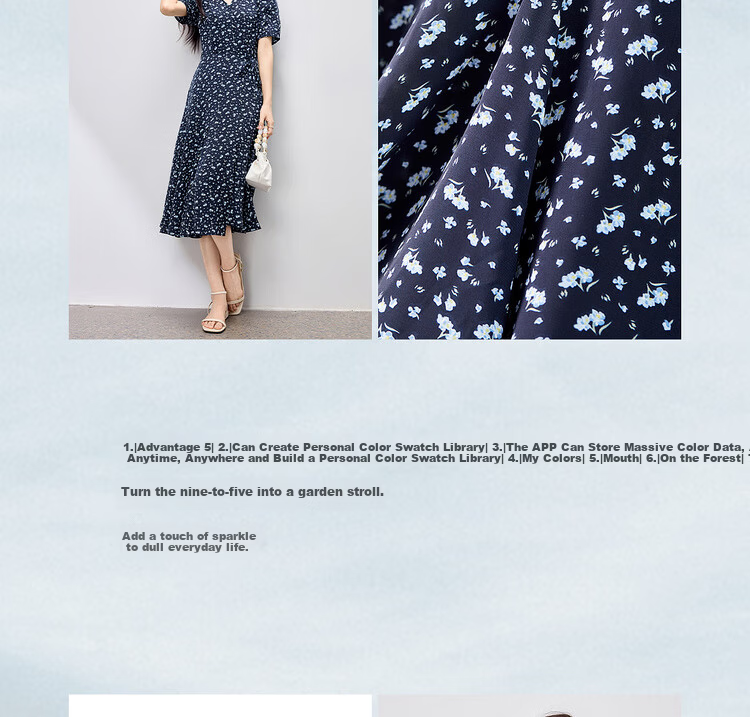 Sentubila Elegant Vacation Style V-Neck Dress for Women Summer Lantern Sleeve High Waist Floral Mermaid Slimming Mid-Length Dress 6