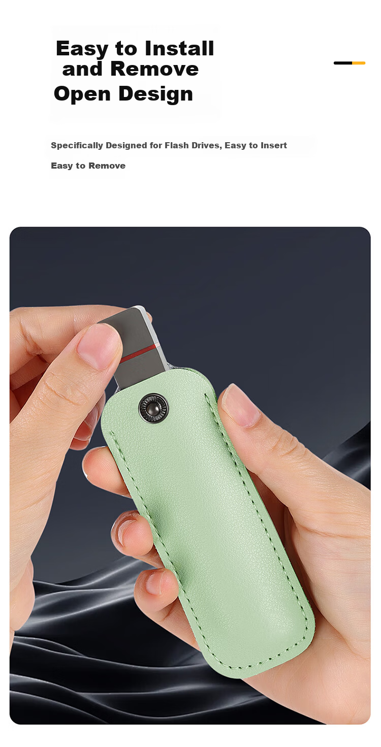 BUBM USB Flash Drive Storage Case Protective Cover, Anti-Loss And Shockproof Shell, Portable Compact Keychain, Specially Designed for USB Drives, PU Leather, Red Sand Color 3