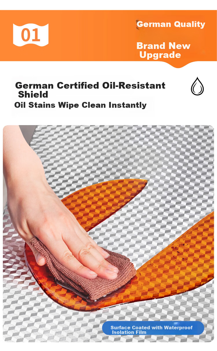 Washi Cabinet Oil-Proof Sticker High-Temperature Resistant Kitchen Stove Waterproof Aluminum Foil Self-Adhesive Thickened Orange Peel Texture 10*0.6m 8