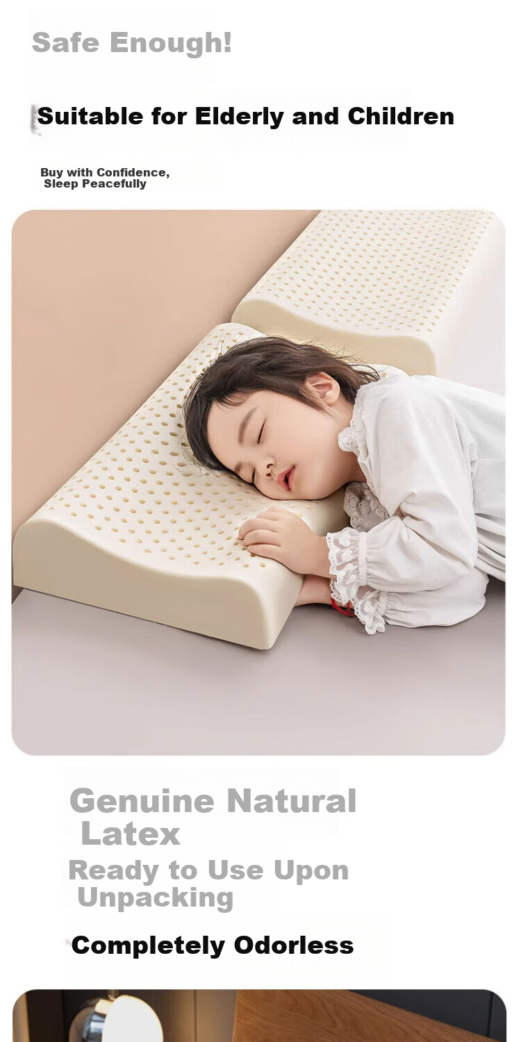 Jingyan Latex Pillow Cervical Support Sleep Aid Adult 93% Thai Imported Natural Latex Neck Protection Pillow 11