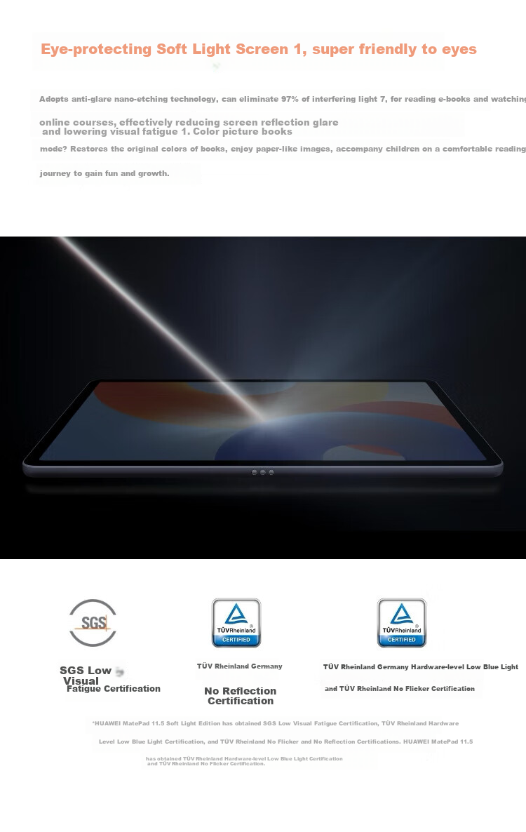 HUAWEI MatePad 11.5 Soft Light Edition 2024 HUAWEI Tablet High Refresh Eye Protection Screen Learning Tablet 8+256GB Deep Space Gray 4