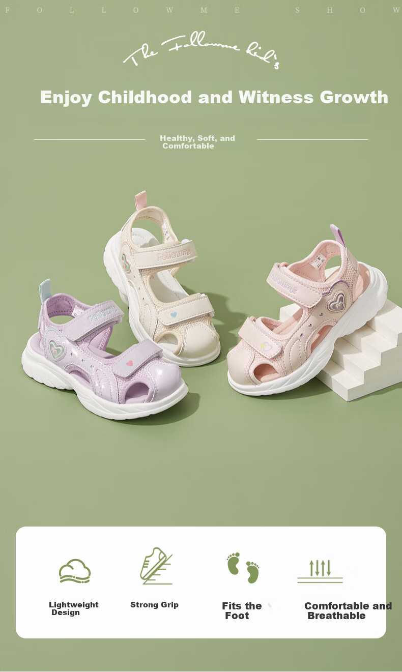 Fulromy Kids Boys and Girls Sandals Children's Beach Shoes Summer Soft Sole Closed Toe Sandals Velcro Sports Casual Shoes Pink Size 36 1