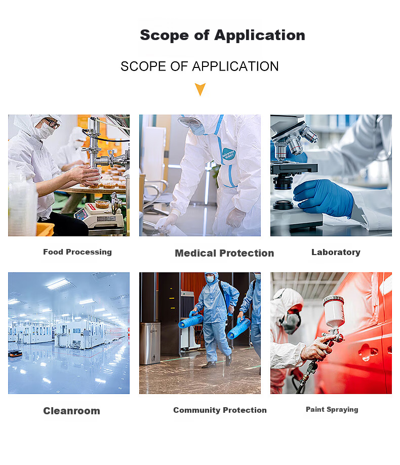 Beifute Disposable Isolation Gown Protective Clothing Blue Reverse Thickened SMS Non-woven Isolation Suit SMS 45g [Thickened 10 Pieces] 10