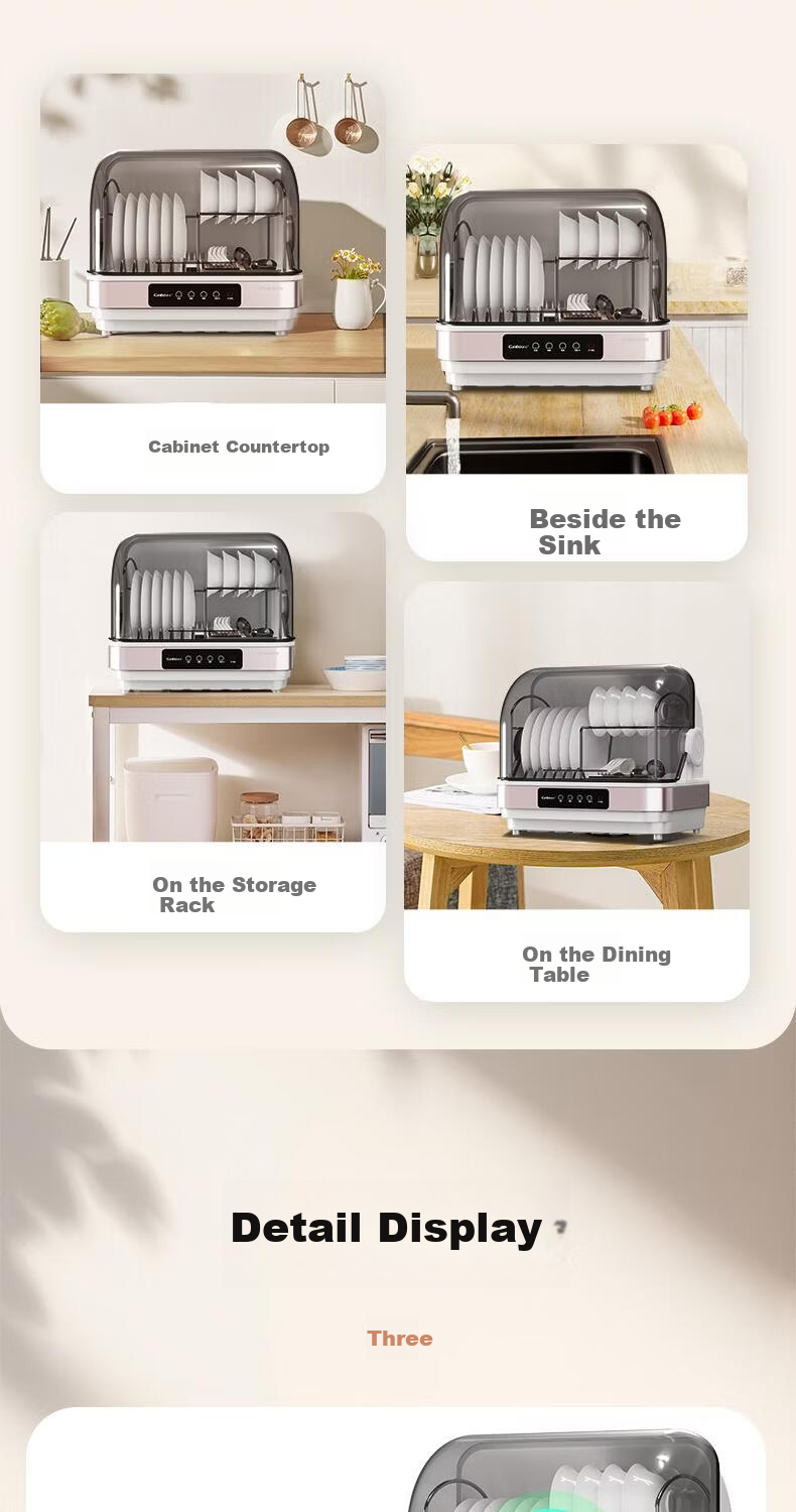 Canbo Multifunctional Disinfection Cabinet Home Desktop Kitchen Dishware Knife Rack Baby Bottle Tea Set Cup UV Sterilizer Drying and Cleaning Cabinet ZTD45-K2Z 19