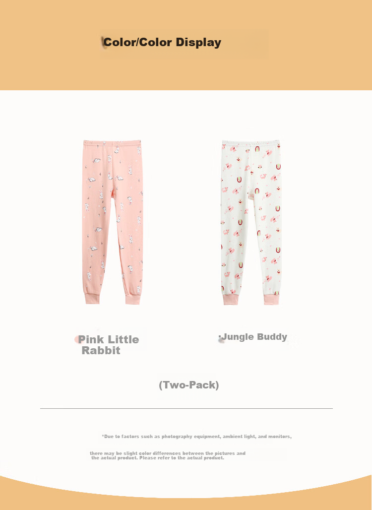 Hodohome Kids Girls Cotton Thermal Antibacterial Warm Pants Mid-Large Children Cotton Fleece Sleepwear 172 130 6