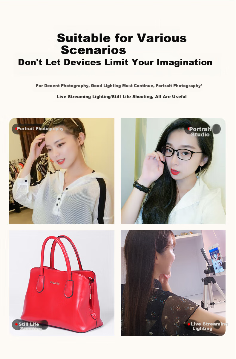 Photography Gadget [Hot Sale 50K+] Live Streaming Fill Light Studio Kit LED Outdoor Portrait Continuous Softbox Lighting Equipment for Influencers 16