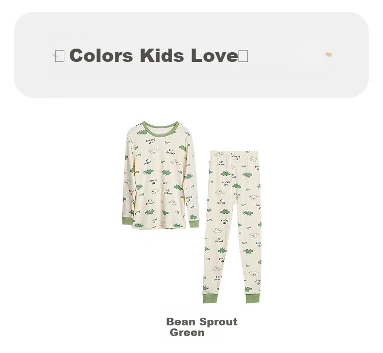 Hodohome Boys' Cotton Antibacterial Thermal Underwear Set, Long Sleeve Top and Pants, Grade 7, Printed Crew Neck, Sizes 121-150 19
