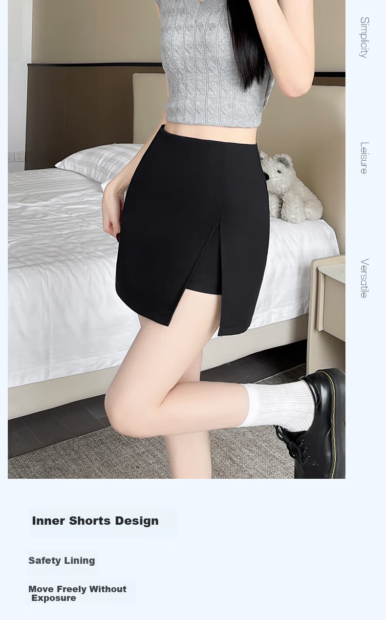 Langsha A-Line High-Waist Slim Fit Hip Skirt Women's Spring Summer 2026 Sexy Split Suit Short Skirt 8