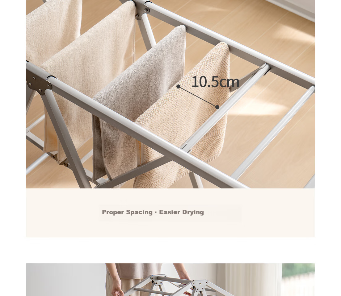 Lazy Corner Small Foldable Clothes Drying Rack Balcony Floor-Standing Aluminum Alloy Clothes Hanger Silver 13