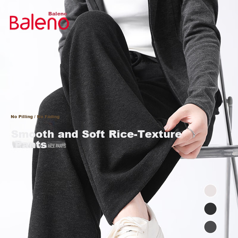 Baleno Premium Casual Soft Texture Pants for Women 2026 Spring Autumn New High Waist Draped Loose Lazy Style Wide Leg Trousers