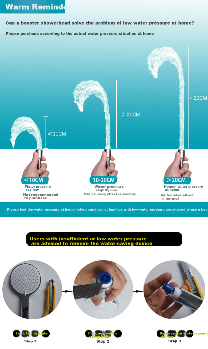 JOMOO Handheld Shower Head Bathroom Pressure-Boosting Silicone Descaling Shower Sprayer with Three Functions S182013 12