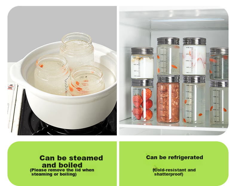 ANKOU Chinese Herbal Medicine Dispensing Bottles, Heat-Resistant Sealed Glass Bottles, Bird's Nest Cup Dispensing Bottles, Jars, Chinese Herbal Medicine Liquid Sealed Containers, Storage Bottles 10