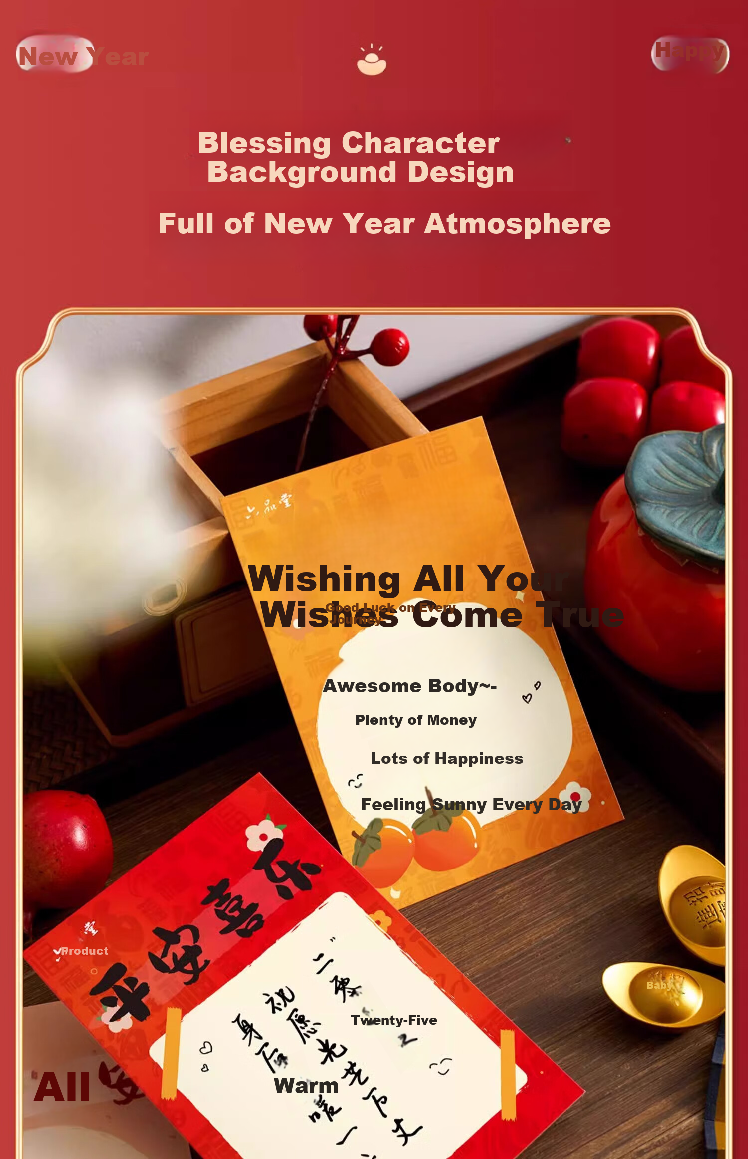 Liupintang Greeting Cards Classroom Decoration New Year Goal Wish Wall Stickers Holiday Cards Kindergarten Elementary School Company Atmosphere Event Cultural Display Handwritten Blessing Postcards 3