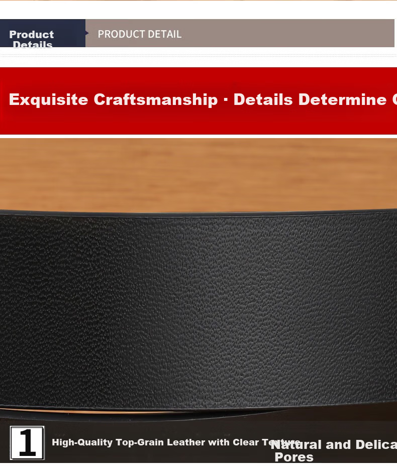 JEEP Men's Genuine Leather Inner-Wear Automatic Buckle Belt 2026 New Casual Waistband Birthday Gift for Husband 13