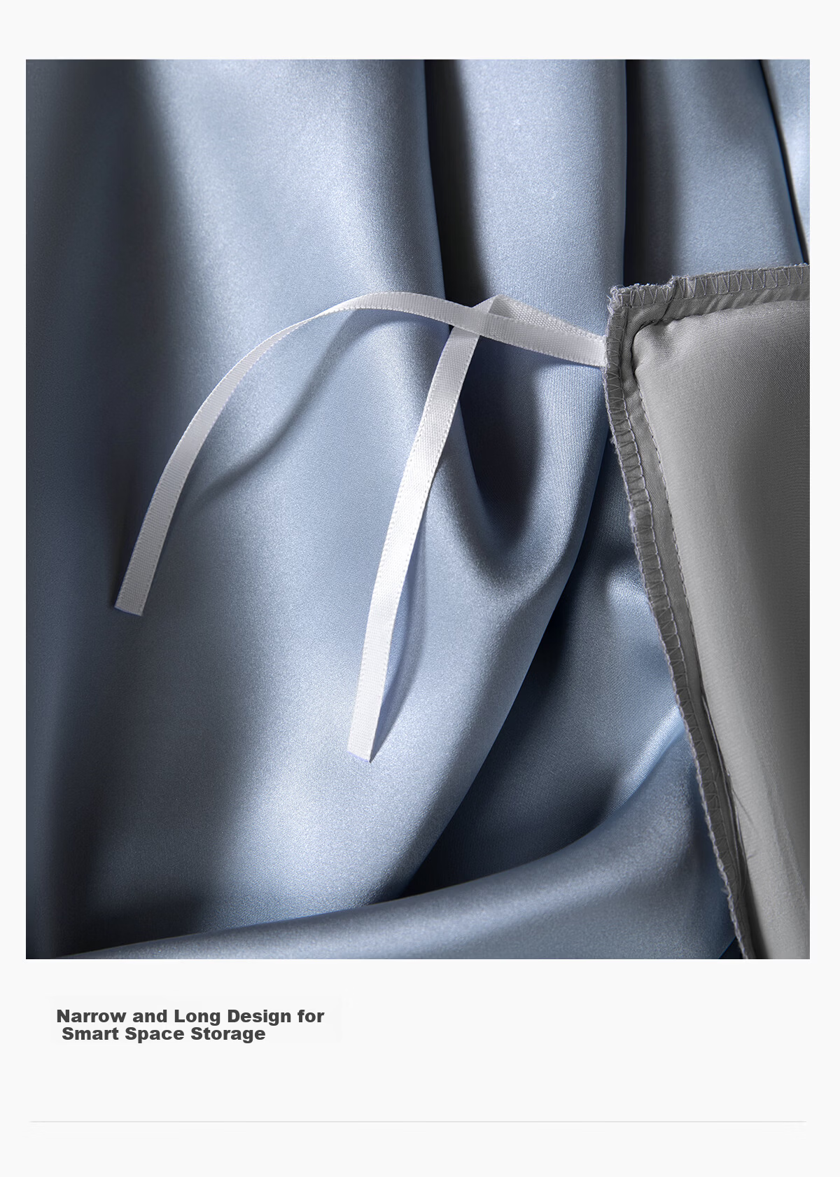 SILKUEEN Premium 6A Mulberry Silk 4-Piece Bedding Set 100% Mulberry Silk Bed Linen 220x240cm Blue Gray 5