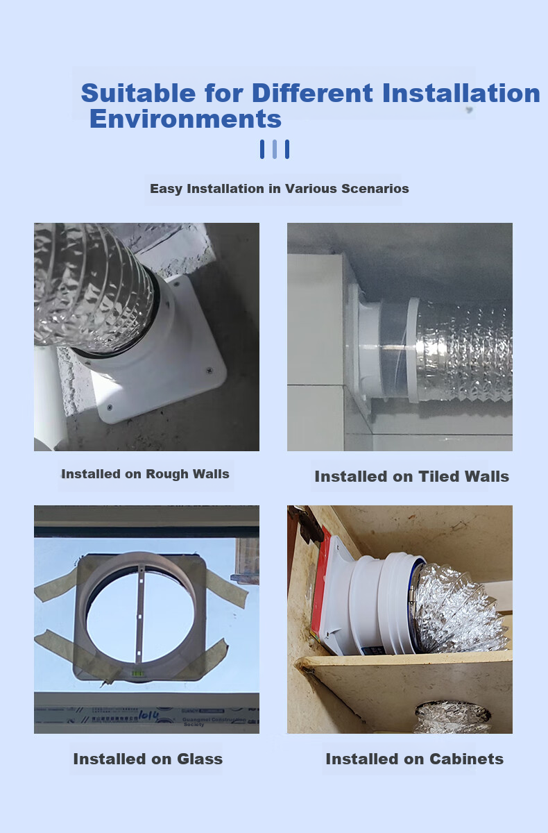 PURPAVWINNER Exterior Wall Range Hood Check Valve Windproof Cap, Household Chimney Check Valve Exhaust Vent Cover, Outdoor Installation Suitable, Can Pass Through Wall 23-45cm Adjustable Chimney Rain Cap 3