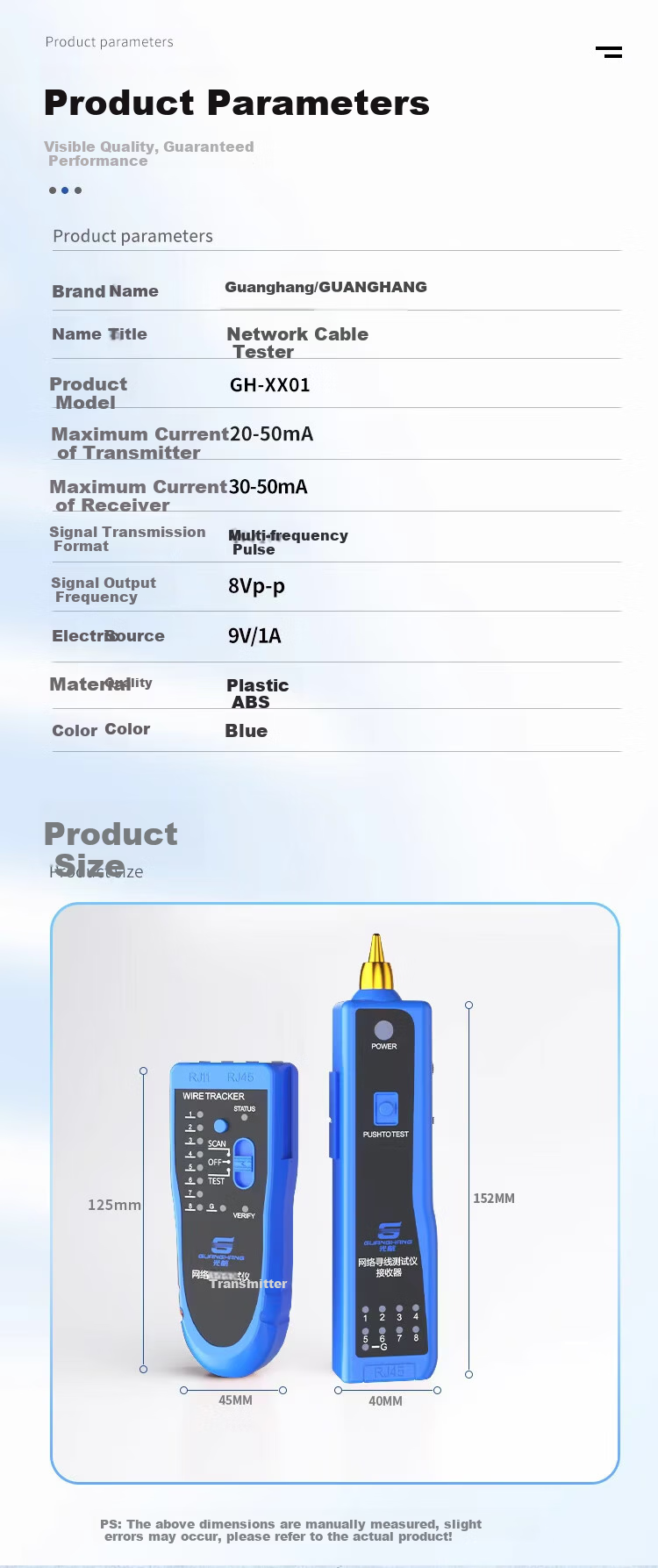 Guanghang Multifunctional Network Cable Tester Telephone and Network Line Tracer Anti-Interference Line Testing Tool Kit Switch Line Checker GH-XX01 11