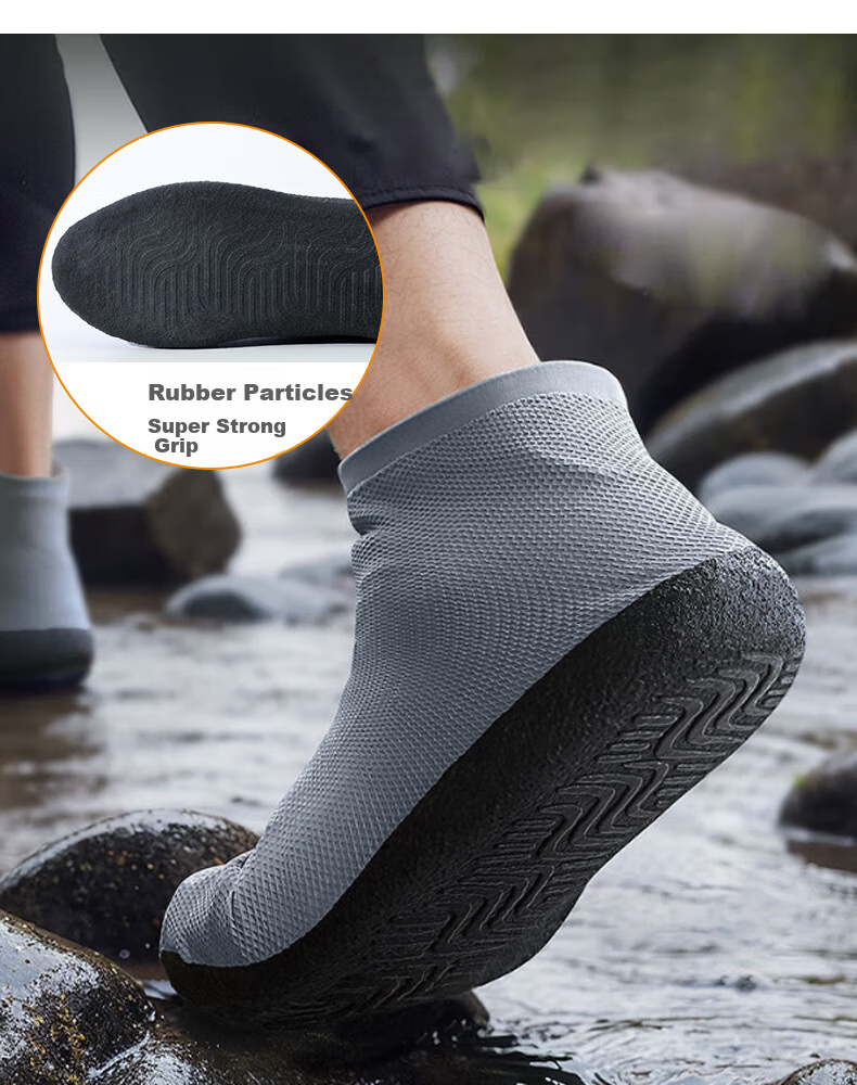 FOOTOPPO Latex Mesh Waterproof Rain Shoe Covers, Silicone Shoe Covers, Non-Slip Wear-Resistant Foot Covers, Thick Snow Shoe Covers for Me 1