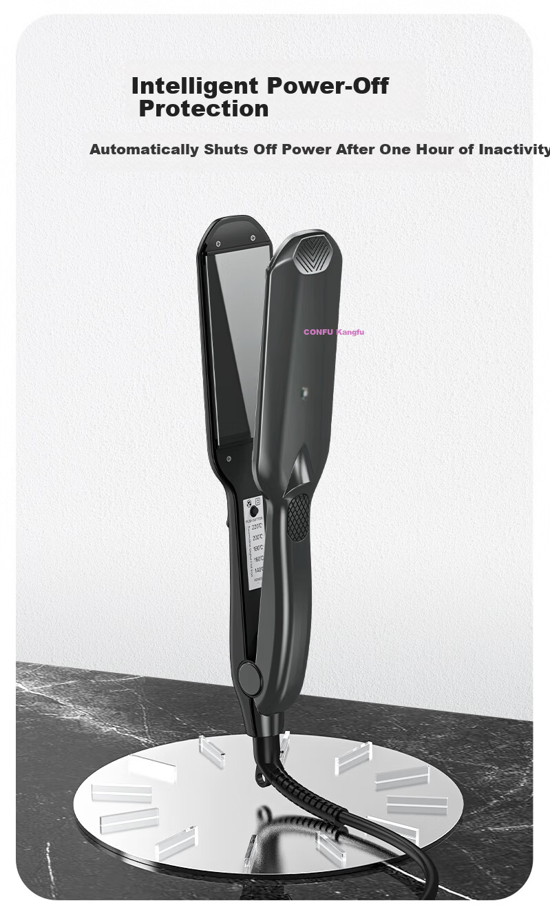 CONFU KF-505 Curling and Straightening Iron, Wide Dual-Use Hair Straightener and Curler for Professional Salon Hair Styling 8