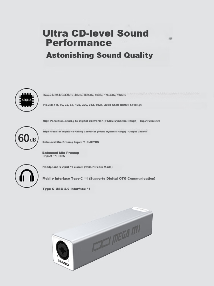IXI MEGA M1 External Sound Card Bluetooth Accompaniment Live Streaming K-Song Host Microphone Singing Recording Mobile Computer Universal Sound Card Device Set 3