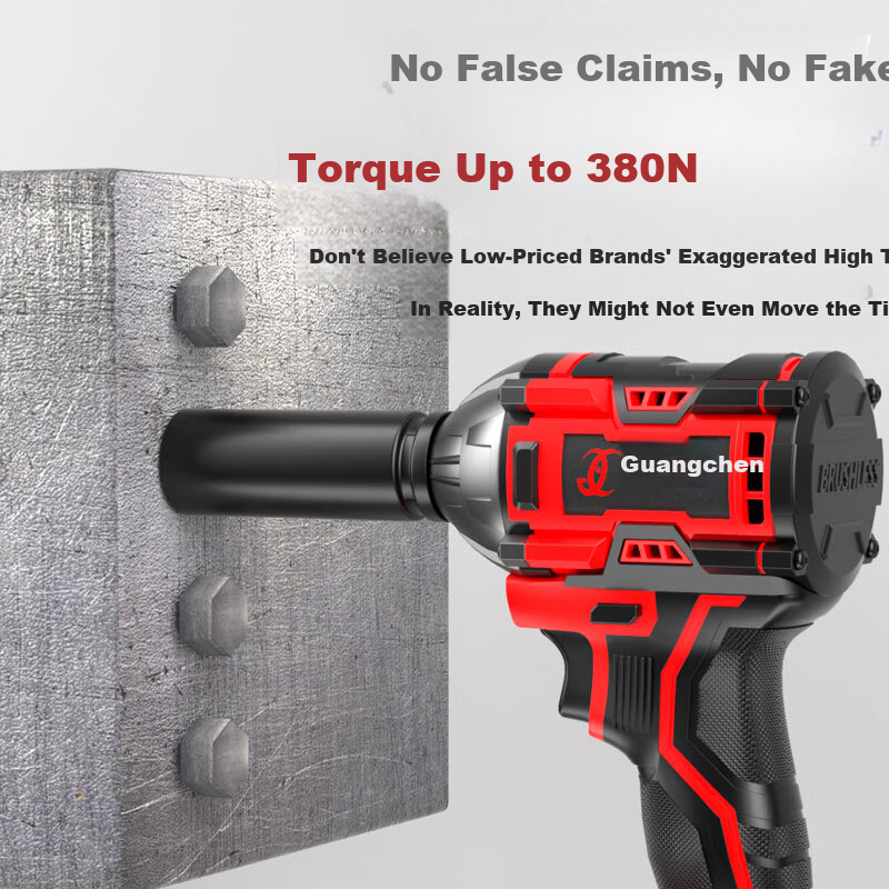 Guangchen Electric Wrench High Torque Impact Lithium Battery Wrench Air Impact Wrench Scaffold Foot Automotive Repair Socket Set Power Tools