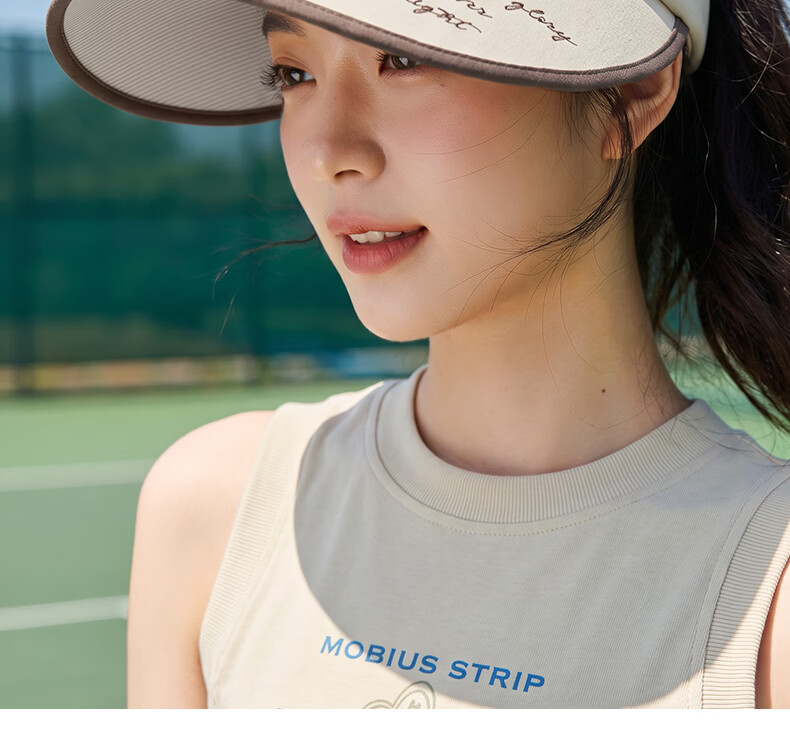 CACUSS Large Brim Open Top Hat Women's Summer Outdoor Sun Protection Casual Sports Face Slimming Sun Hat Beige Coffee 7