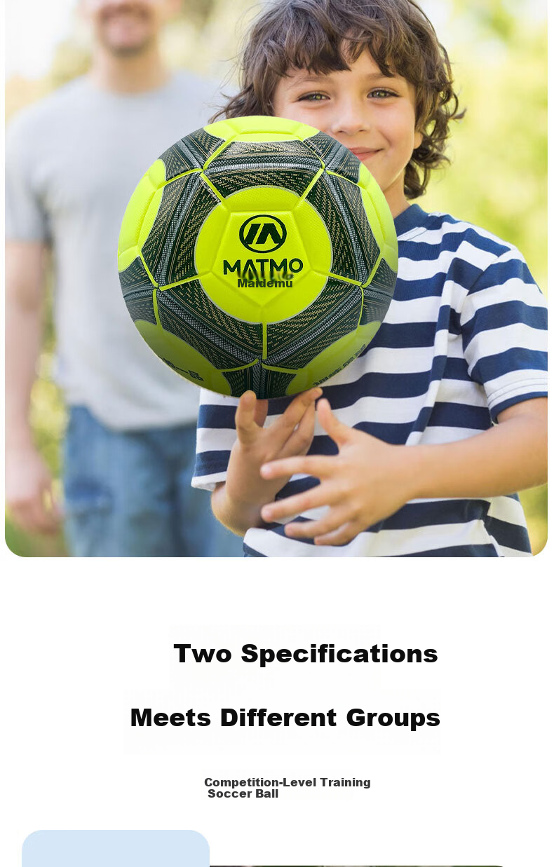 Maidemu Size 5 Football Adult Match Training Standard Youth Size 5 Football Durable Machine Sewn Ball for Physical and Middle School Exams 8