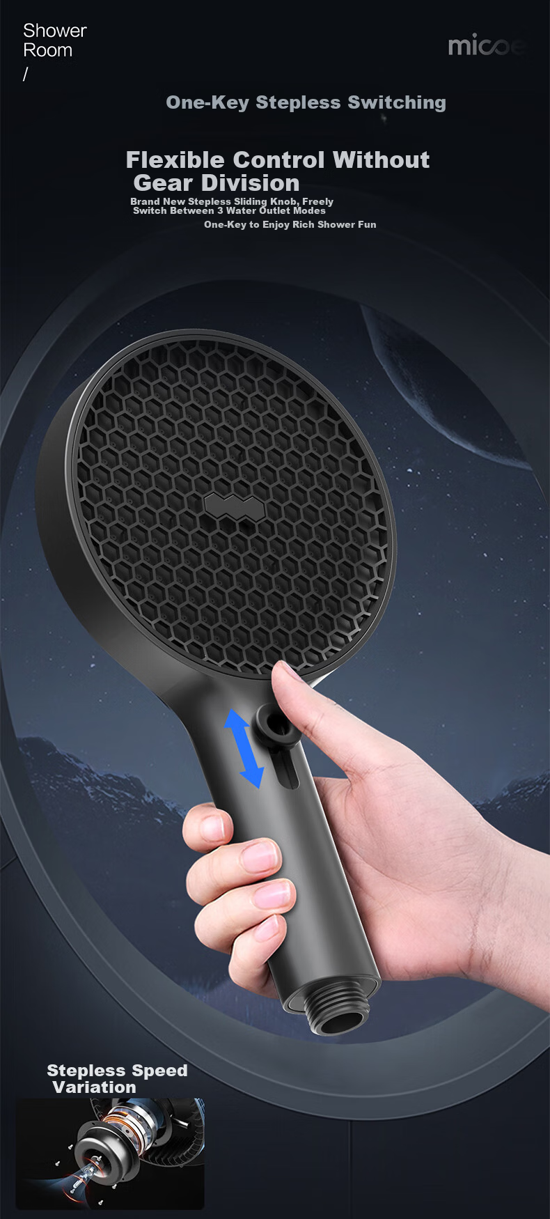 MICOE Boost Shower Head Adjustable Water Flow Handheld Shower with Spray Gun Function HS147 8