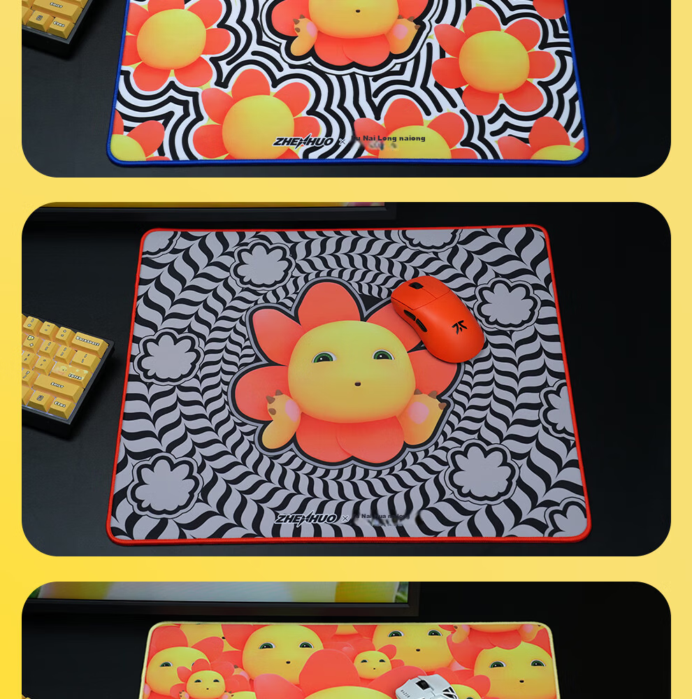 Zhenhuo Gaming × [Nailong] Official Licensed Collaboration Professional FPS Gaming Mouse Pad Dual-Surface Pupu Sunflower Fine Texture 480*400*5mm 6