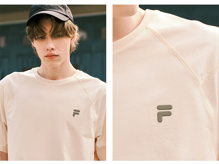FILA Official Trendy Couple Knitted Dopamine Short Sleeve T-Shirt 26 Summer Quick-Dry Sports Tee 24