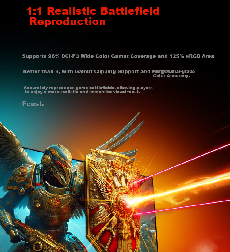 HKC 24.5 Inch 320Hz Fast IPS 1ms Low Blue Light HDR400 Factory Calibrated FPS Gaming Monitor Fengmang K5 9
