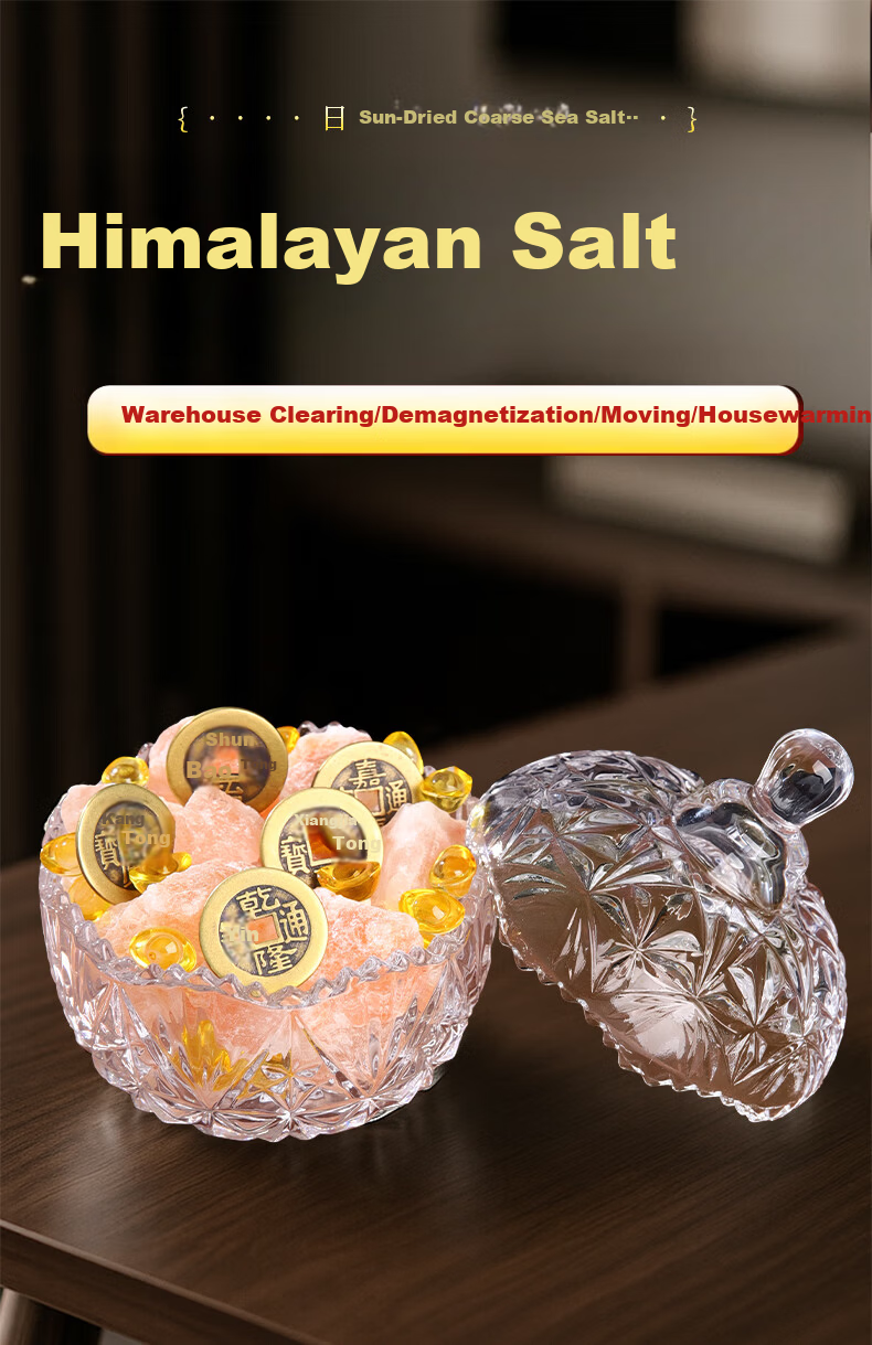 Bin Yue Coarse Salt Large Grain Sea Salt Ornament Himalayan Salt Purification Demagnetization Bowl Decoration Housewarming Wedding Moving Toilet 1