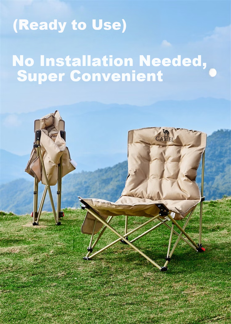 CAMEL Outdoor Reclining Chair Portable Camping Chair Office Nap Chair Dual-Use Sitting and Lying Leisure Home Folding Chair 16