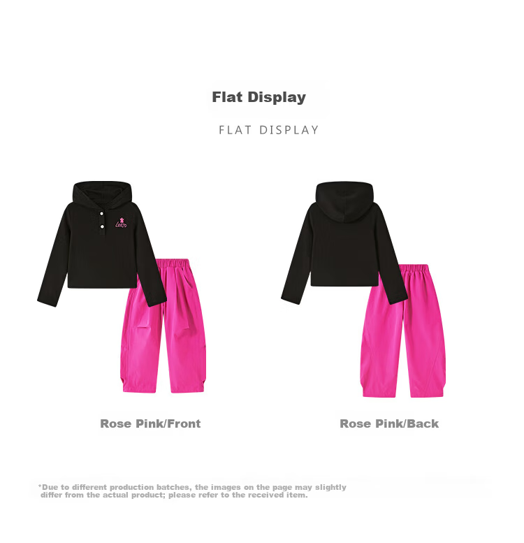 Disney Girls' Spring Autumn 2026 New Stylish Kids' Sweet Cool Hooded Top and Pants Set for Older Children 5