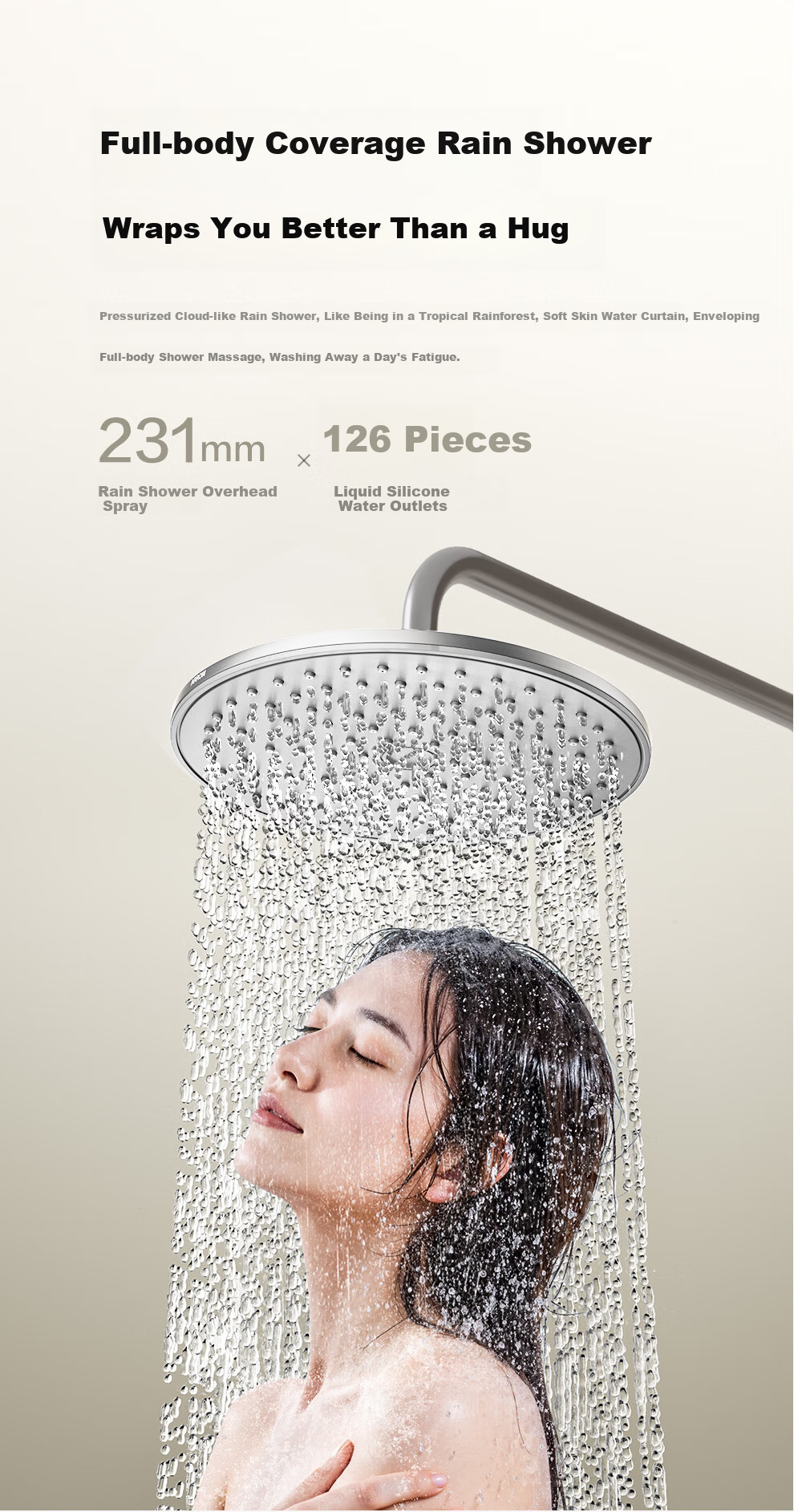 ARROW K150 Shower Set Three-Function Pressurized Spray Head Piano Key Giant Screen Top Spray AE33192MZCP 11
