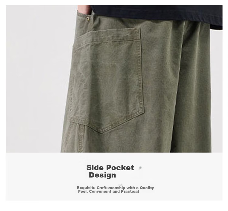 JEEP SPIRIT Men's Pure Cotton Work Shorts Summer Trendy Seven-Point Casual Pants Army Green XL 6