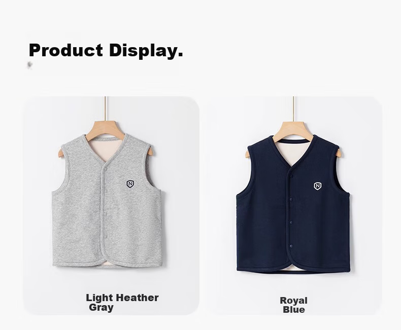 Nubiworld Kids Vest British Style Autumn Winter Fleece Lined Warm Baby Boys Casual Spring Autumn College Style Sleeveless Jacket 18