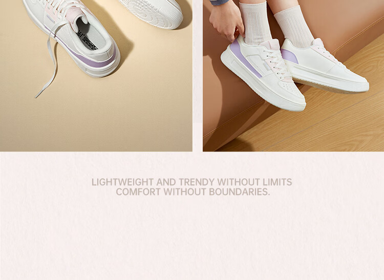 361° Qinghe 2 New Trendy Platform Leather Casual Sneakers Women's White Shoes 682636618-4 37