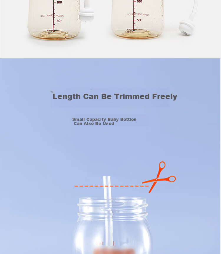 IBOOLBEAR Compatible Pigeon Baby Bottle Straw with Gravity Ball for 2nd/3rd Generation Wide Neck Bottles, Accessory for Original Nipples 13
