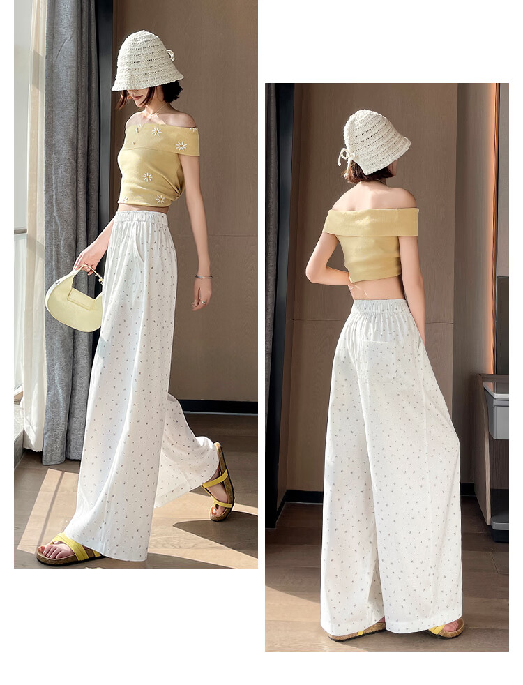 2026 New Summer Women's Loose High-Waist Wide-Leg Floral Casual Pants 15