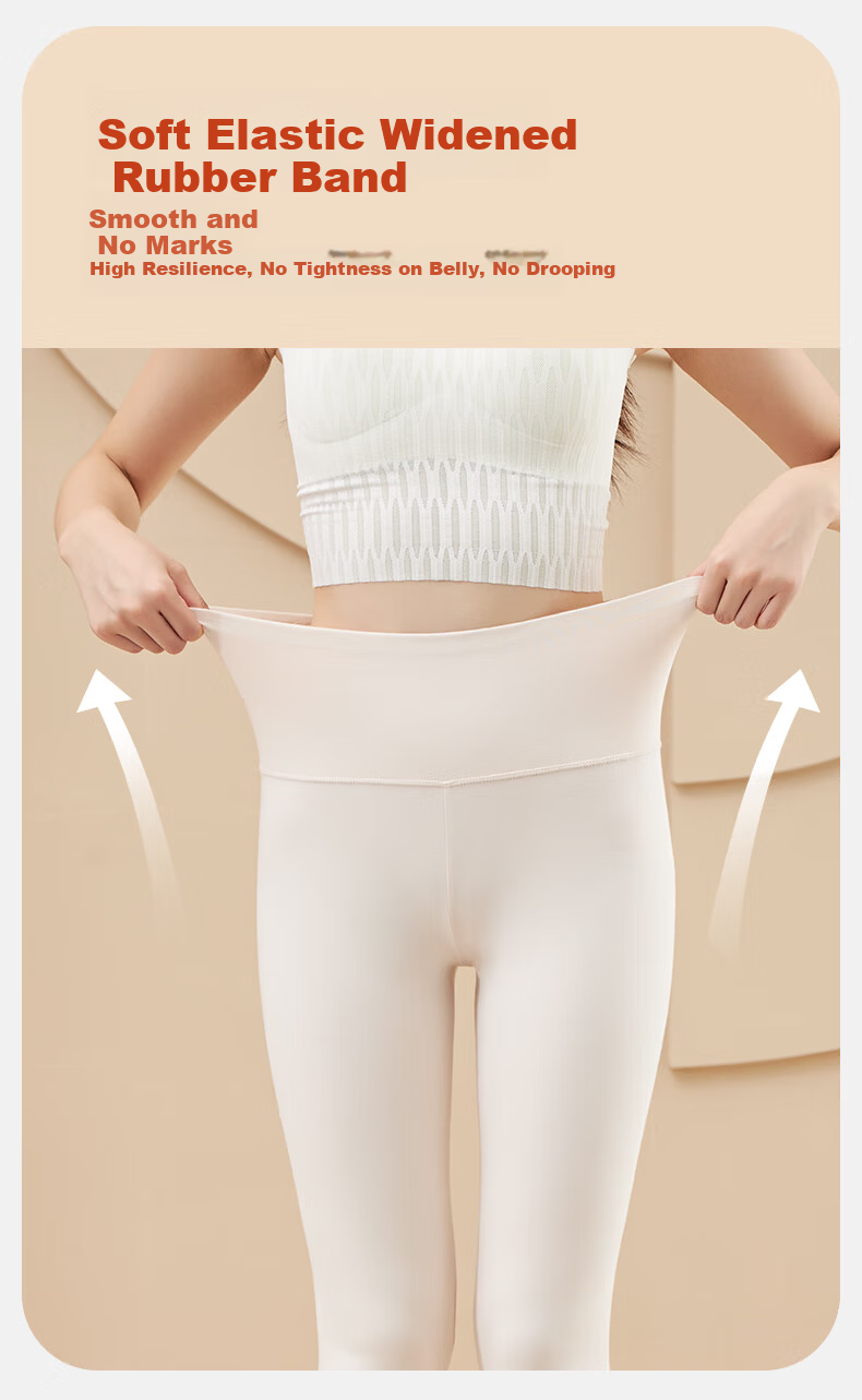 LangSha Women's Cotton Thermal Pants 10A Antibacterial Warmth Anti-Static Comfortable Soft Stretch Breathable High-Waist Single Thermal Leggings 7