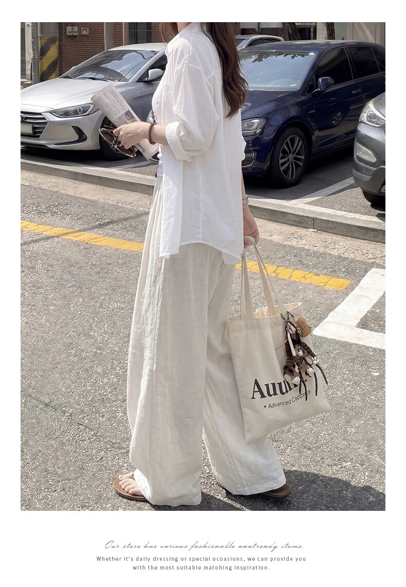 Xueqiman Linen Curved Blade Pants Women Summer Thin Pants 2026 New Ice Silk Draped Balloon Tencel Casual Pants Women 17