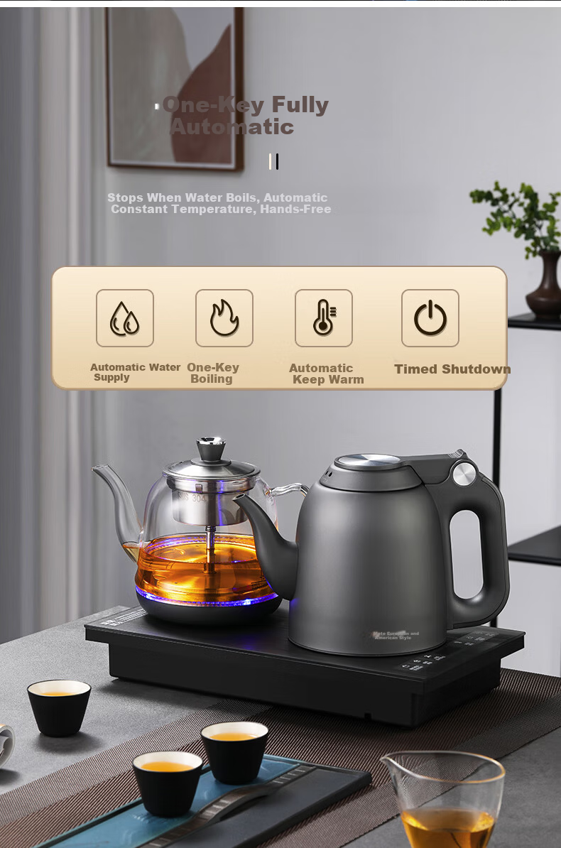 OUMETE Fully Automatic Water-Refilling Electric Kettle, Built-In Tea Table, Water-Heating Kettle, Handle Water-Refilling, Tea Brewing And Water Heating All-In Machine, 316L Insulated Tea Steeping Pot OMT-JS1927 5