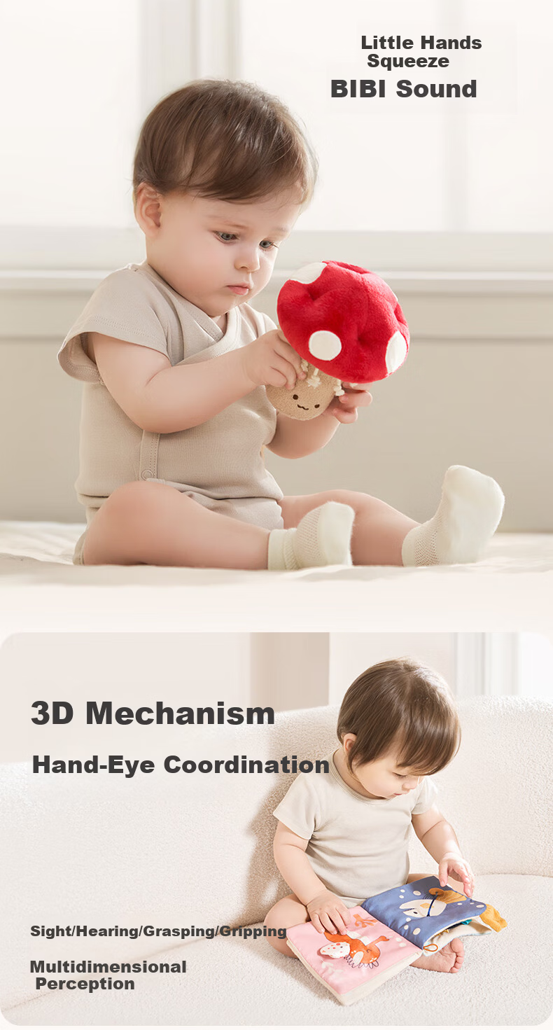 EVOCELER Hand Rattle Newborn Meeting Gift Baby Toy Gift Box 0-1 Year Old Early Education Gift Box Premium Gift 7