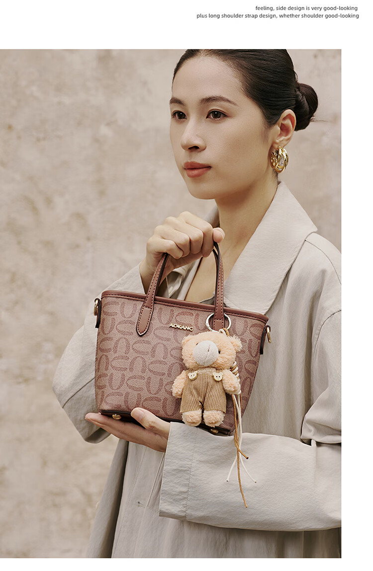 Aokang [Celebrity Style] Women's New Handheld Bucket Bag Fashion Crossbody Bag Birthday Gift for Girlfriend Wife 17