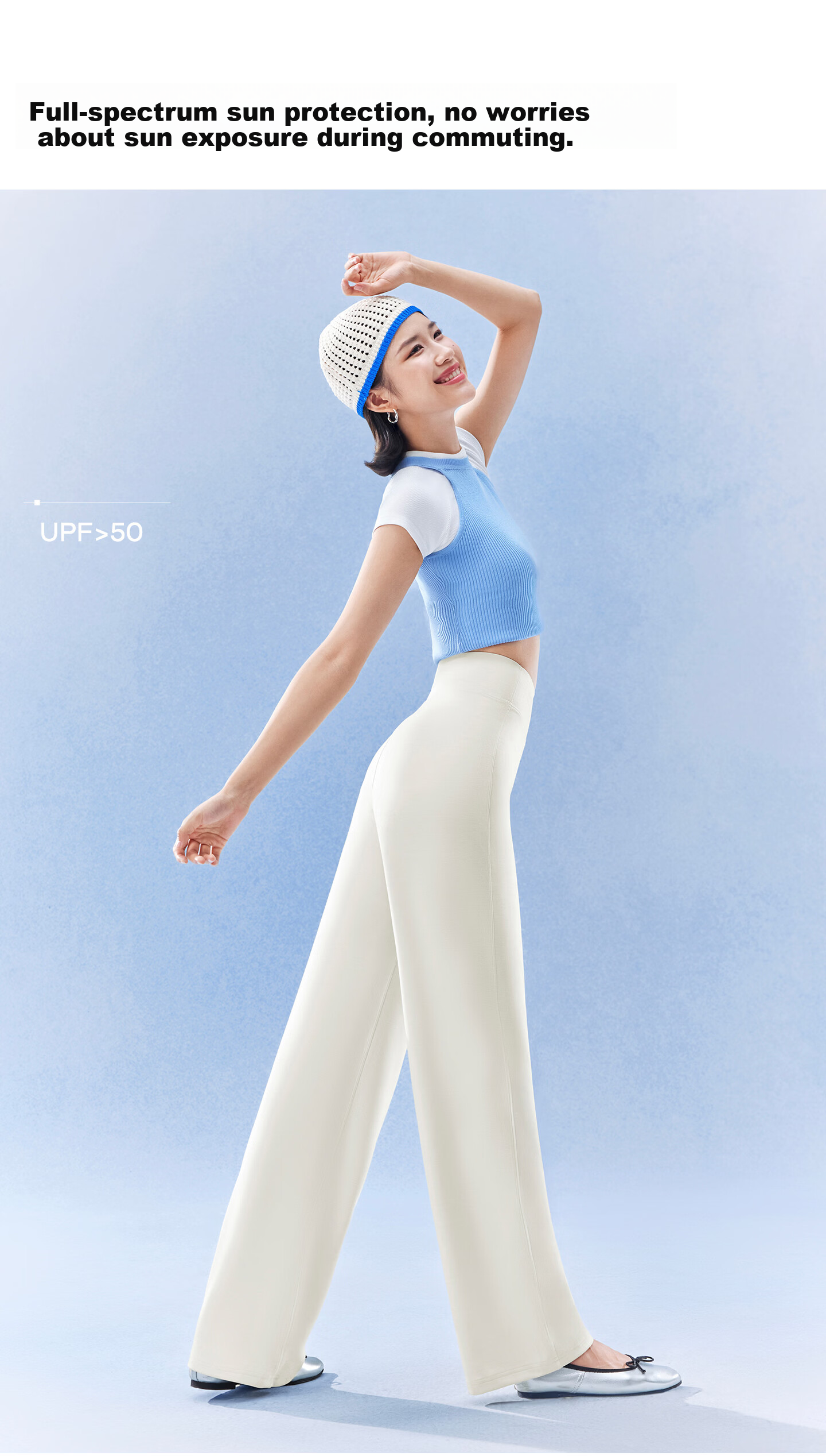 SIINSIIN Yang Mi Style Casual White Straight-Leg Pants Women Summer Slimming Sports Pants 2026 New Ice Skin Sun Protection 6